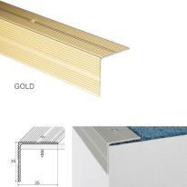 Non slip aluminium stair nosing screwfix - Gold