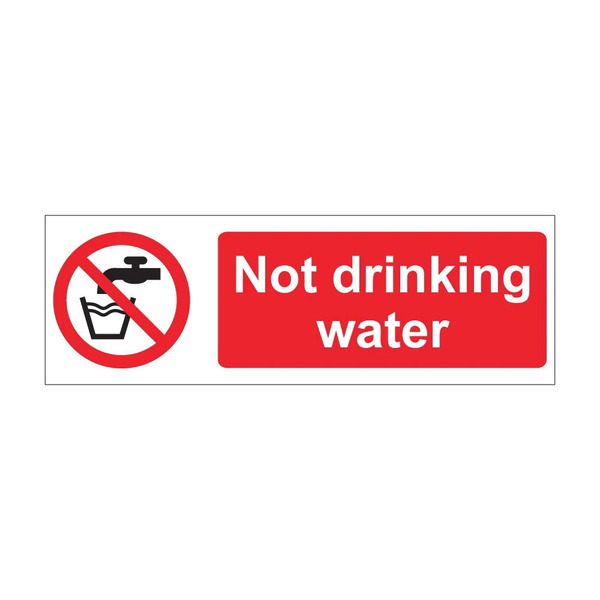 Not Drinking Water round safety stickers, 100mm diameter self adhesive vinyl