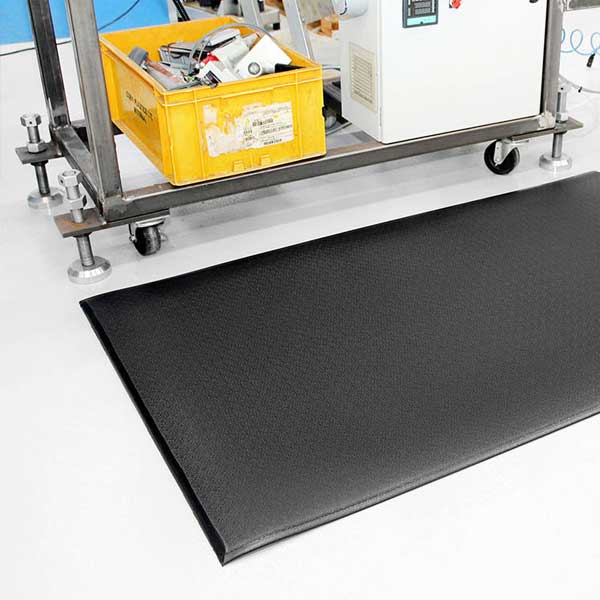 Anti-Fatigue Black Rubber Mat for Dry Indoor Area