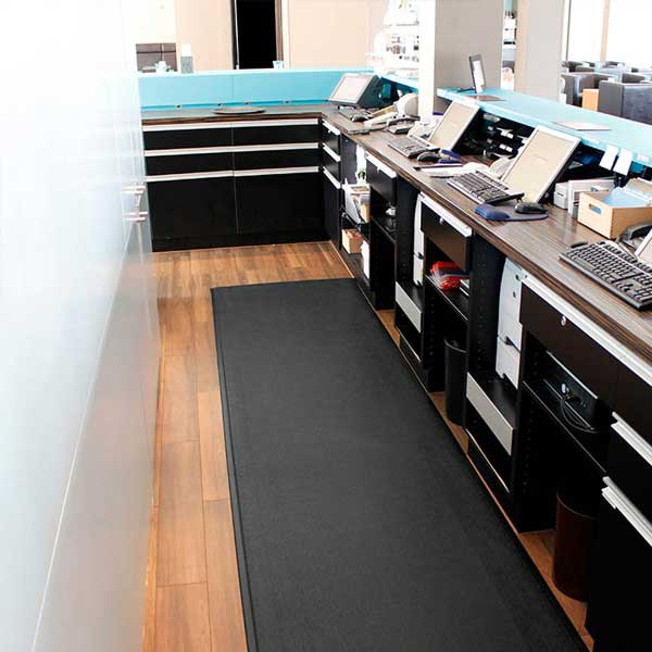 Anti-Fatigue Black Rubber Mat for Dry Indoor Area