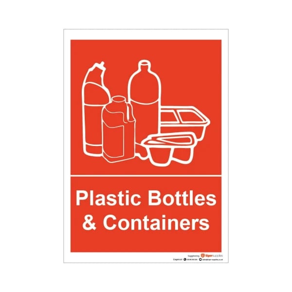 Plastic Bottles & Containers - Red - Self Adhesive Sticker