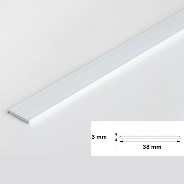 PVC 1 Metre Durable Flat Bar Architrave Cover