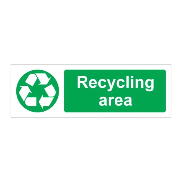 Recycling area - 1mm Rigid Plastic Sign