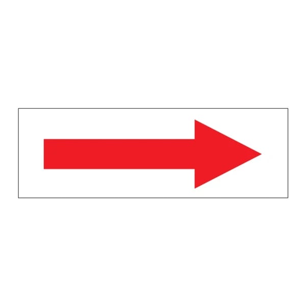 Red arrow on white Sign