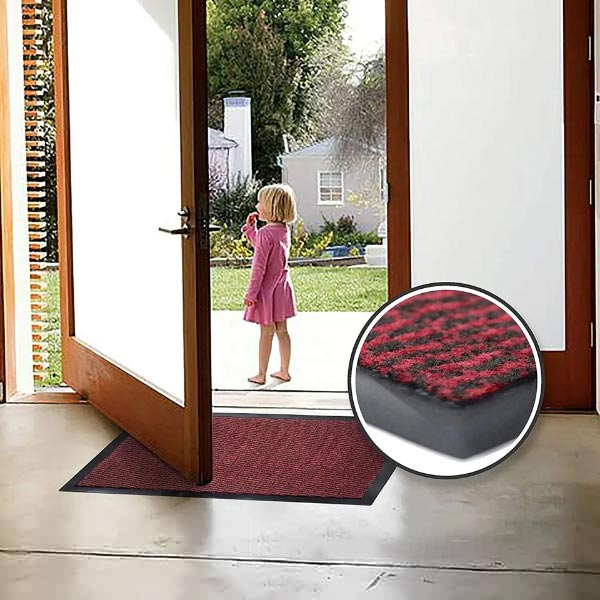 Red/Black Heavy Duty Rubber Barrier Mats Non Slip For Indoor And Outdoor