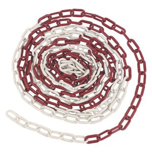 Red and White Barrier Chain for Access Control and Crowd Management