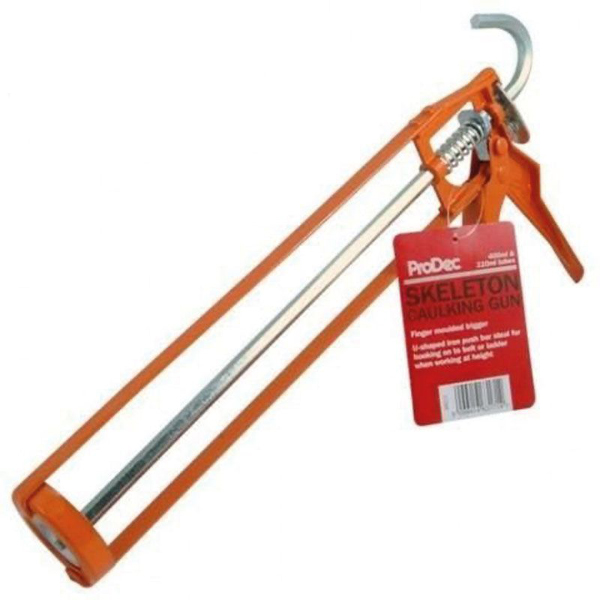 Heavy duty skeleton caulking gun with U shaped iron push bar for 400ml and 310ml sealant tubes