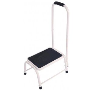 Single Caravan Step Stool with Handle – Steel Frame & Non Slip Rubber