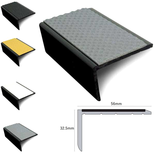 PVC Hard Nosing / Slimline Hard Nose PVC Tredsafe Non Slip Stair Nosing