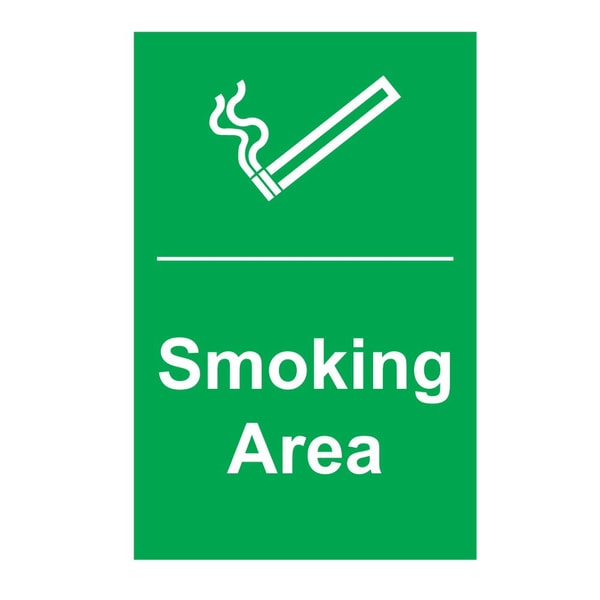 Smoking Area - 1mm Rigid Plastic Sign