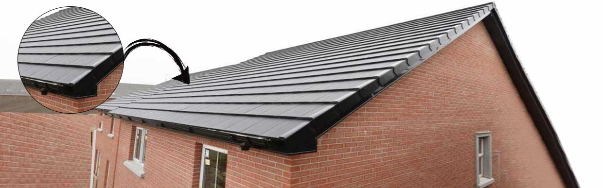 Modern home with plastic roof tiles installed, demonstrating lightweight, eco-friendly alternative to slate and clay roofs in a UK residential setting