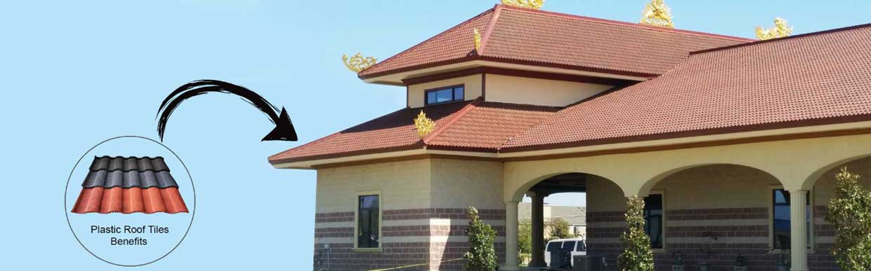 Modern home with plastic roof tiles installed, demonstrating lightweight, eco-friendly alternative to slate and clay roofs in a UK residential setting