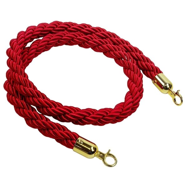 Premium VIP Twisted Barrier Rope With Gold Hook