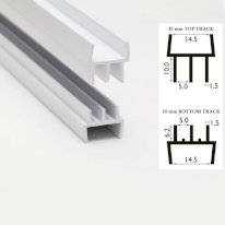 Vivarium Glass Runners Track Double Channel - 4mm Thick Top & Bottom