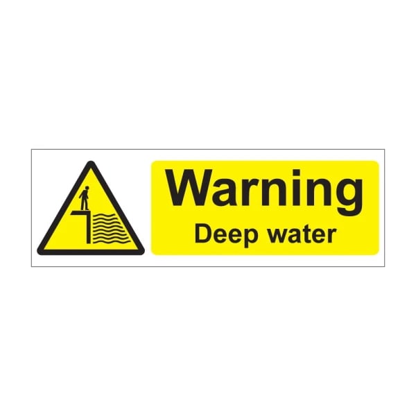 Warning deep water - 1mm Rigid Plastic Sign