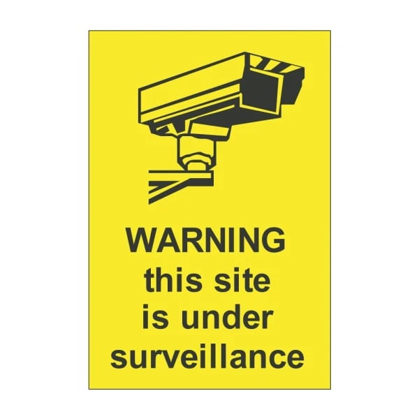 Warning this site is under surveillance - 1mm Rigid Plastic Sign