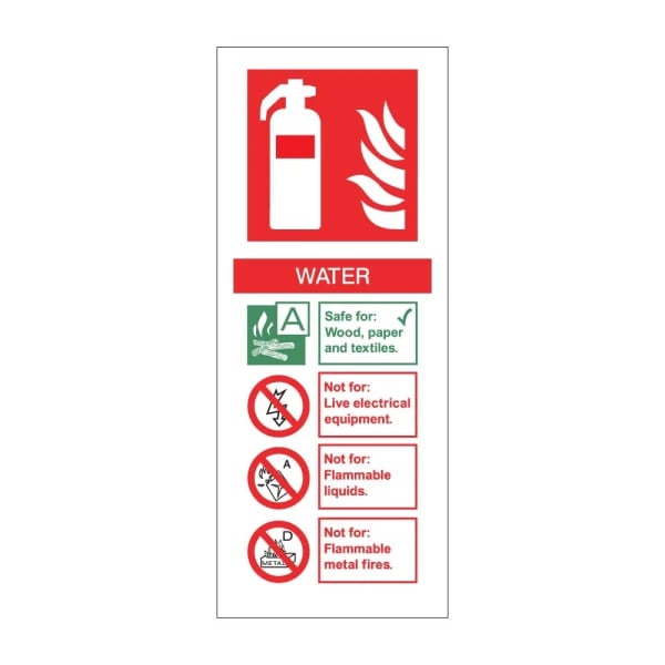 Water fire extinguisher 82mm x 202mm
