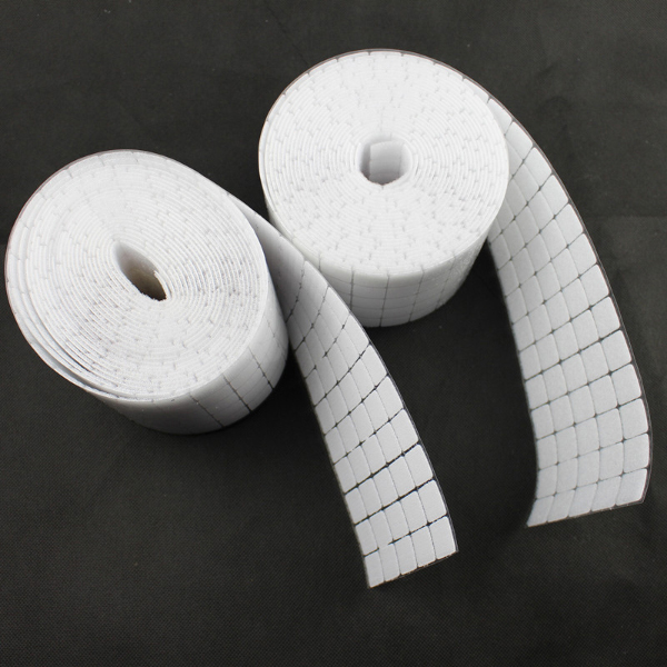 Hook and Loop Fastener Squares with High Tack Rubber Adhesive
