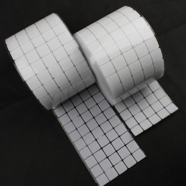 Hook and Loop Fastener Squares with High Tack Rubber Adhesive