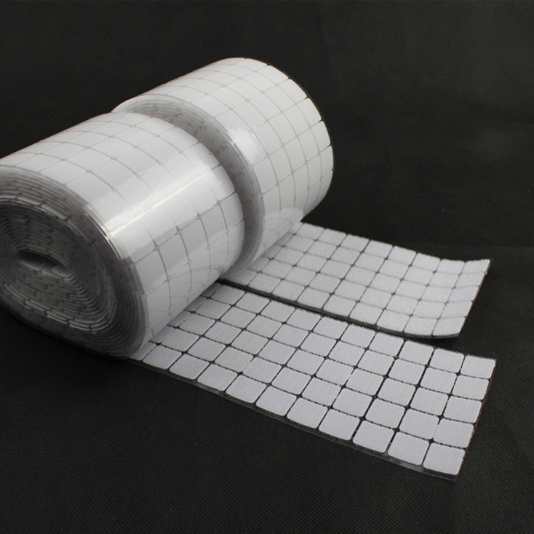 Hook and Loop Fastener Squares with High Tack Rubber Adhesive