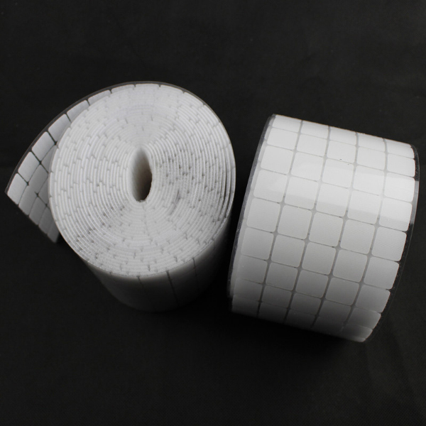 Hook and Loop Fastener Squares with High Tack Rubber Adhesive