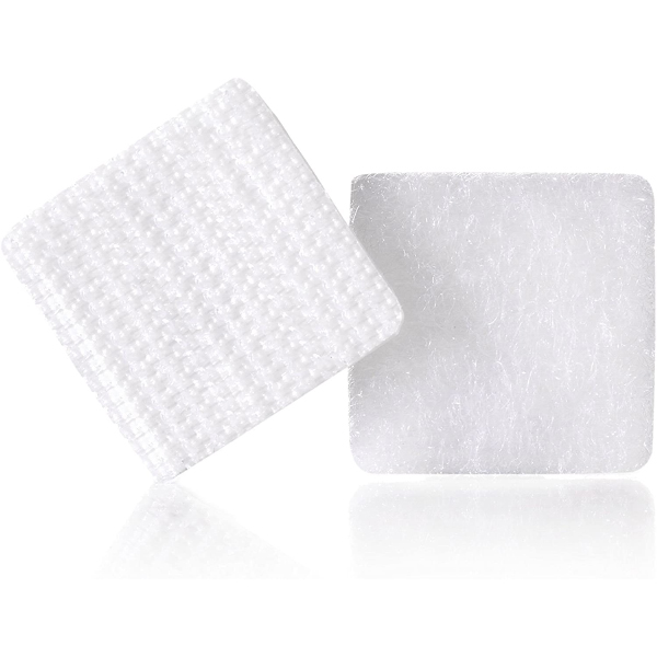 Hook and Loop Fastener Squares with High Tack Rubber Adhesive