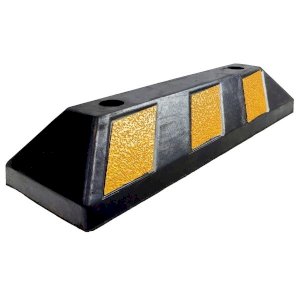 Heavy Duty Recycled Yellow and Black Rubber Wheel Stop