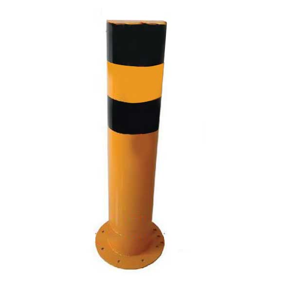 Black and Yellow Traffic Safety Bollard for Vehicle Protection