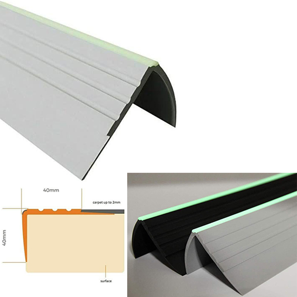 Shop Top Quality PVC Bullnose Stair Nosing Anti Slip Rubber Angle Step Edge