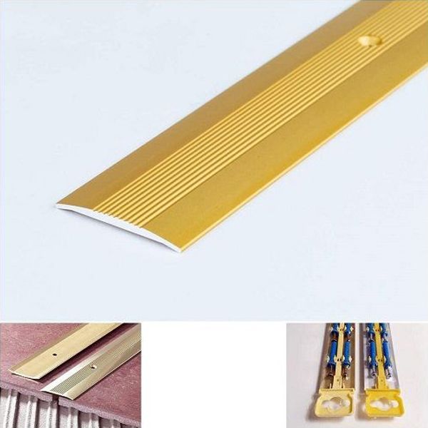 Aluminium Threshold Carpet Cover L: 1m Gold Excellent Finishing For Home Or Commercial Use