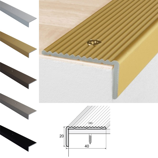 Buy Top Quality Non Slip Aluminium Stair Nosing for Wooden Stair Treads