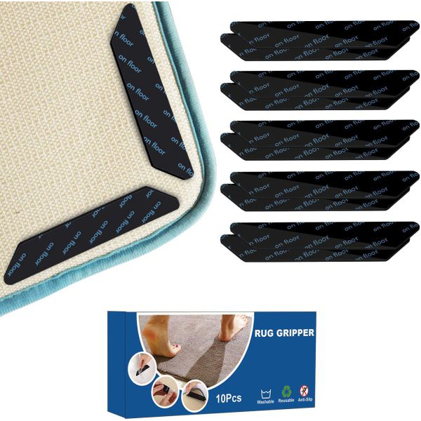 Non-slip Carpet Sticker,1 Pack Of 10 Rug Grips,Anti-Slip and Reusable Rug  Grippers for Laminate Floor, Washable Carpet Stickers for Rugs, for All  Kinds Of Rugs